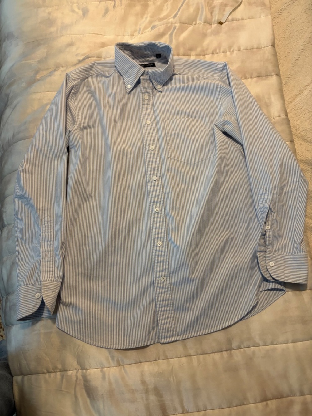 Spier & Mackay Oxford Cloth Button Down Mens Navy University Strip 15.5 X 34